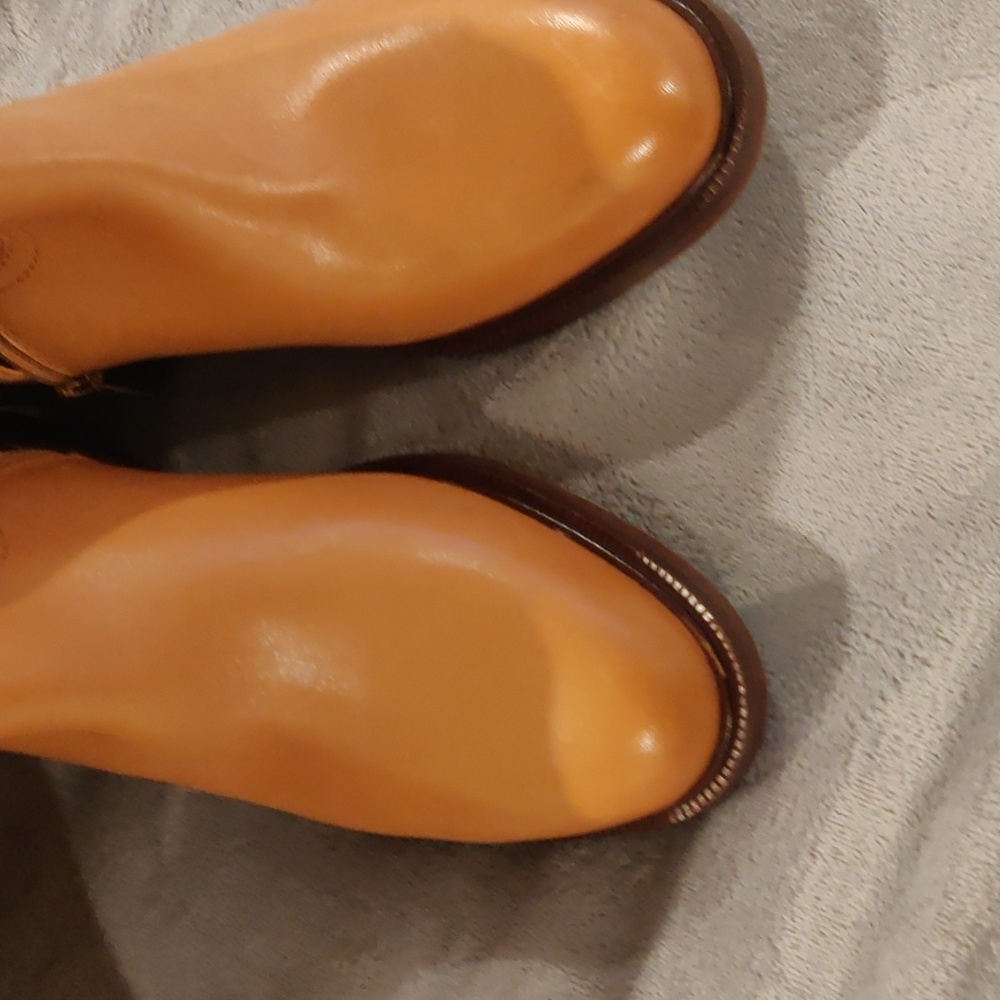 New!Vince Camuto camel leather knee boots Y2K Shabbychic Cottagecore Vintag - Picture 6 of 14